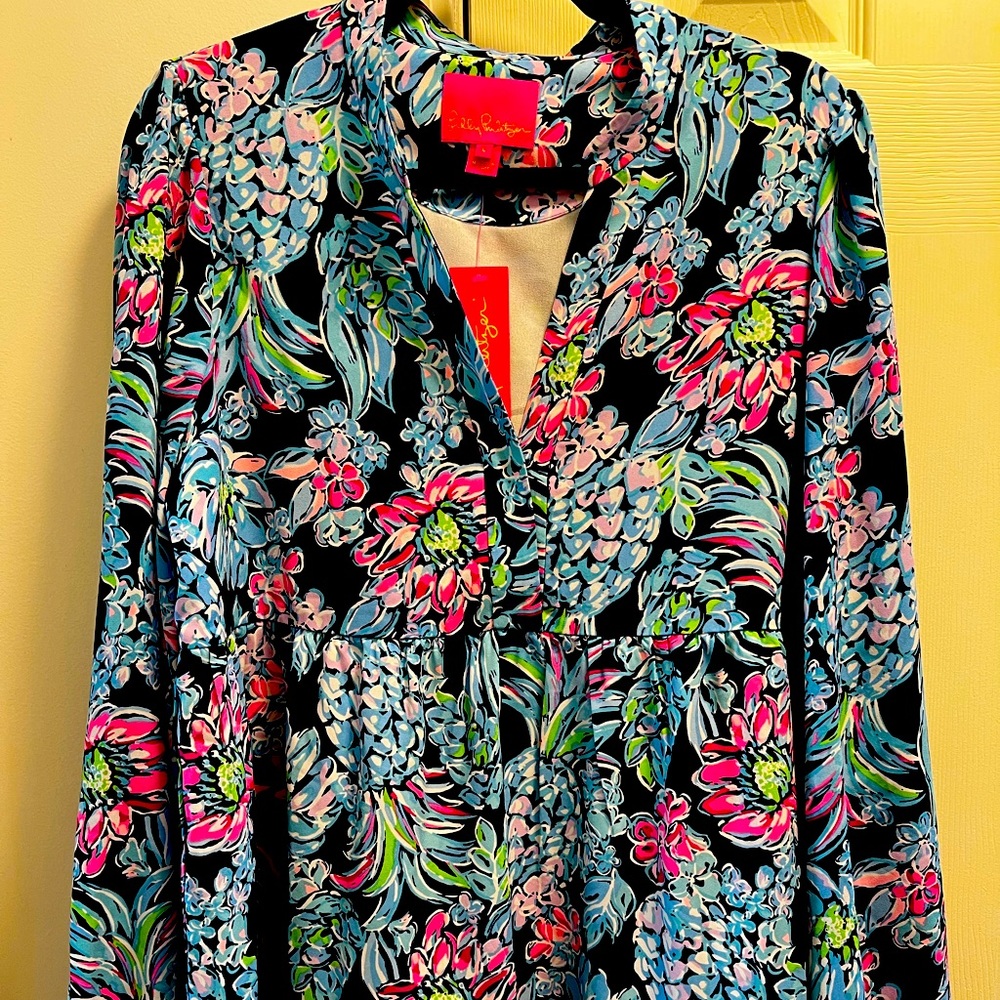 Lilly Pulitzer Winona Stretch Dress in High Tide Navy Pineapple Paradise NWT